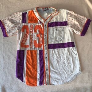 Exhaust Original Denim Jersey Button Down Shirt Size Large